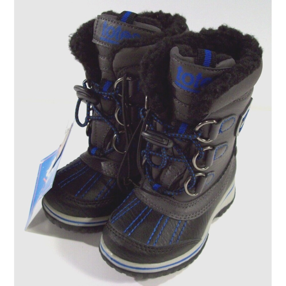 New Kids Totes Thermolite Winter Boots, Sz 5M, Gray Black